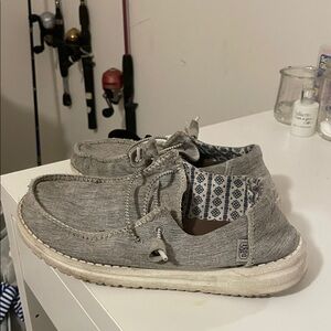 Hey Dude Men's Light Gray Slip-On Loafers